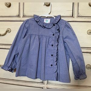 Shrimp and Grits Little Girls 4T Blue Top